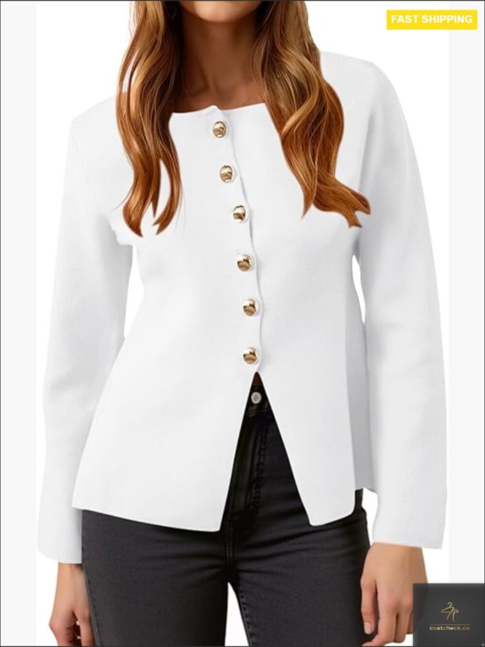 Lightweight Knit Cardigan Fitted Waist Long Sleeve Business Casual Chic